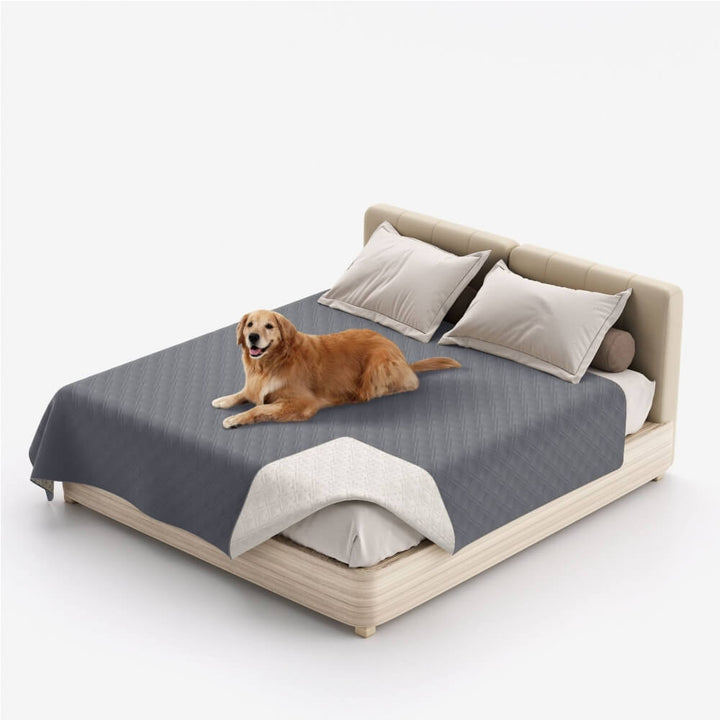Folded pet water-resistant blanket, a furniture protector and waterproof bedding.