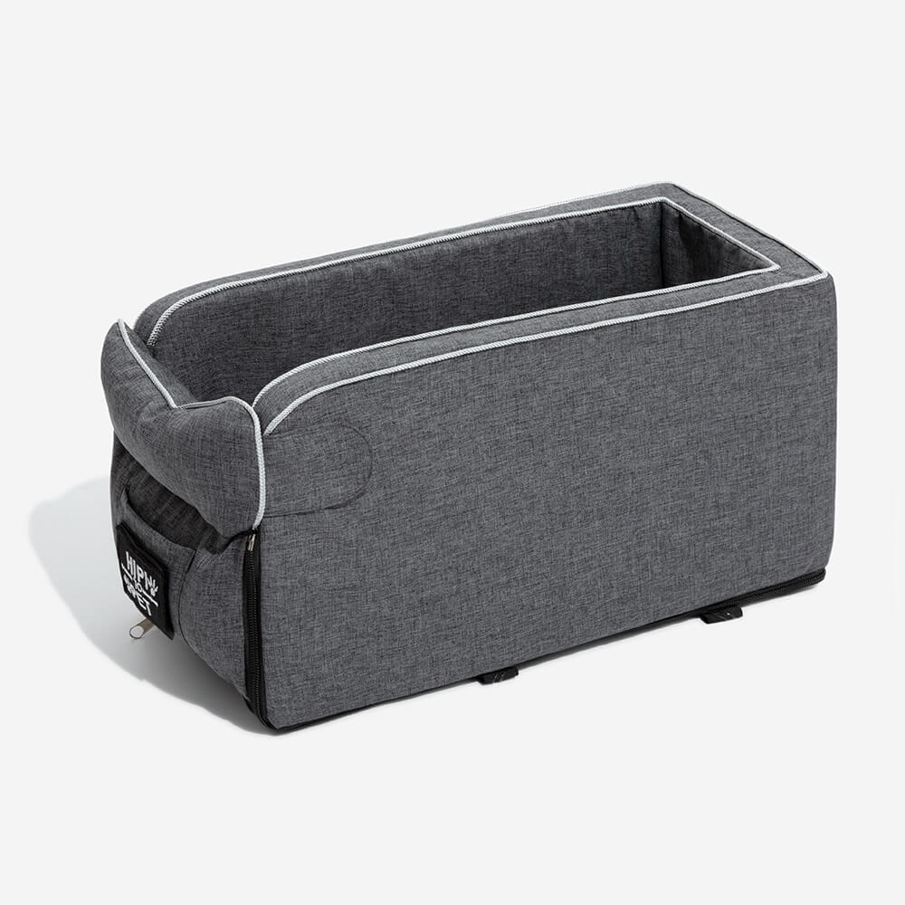 Dog car booster seat with premium suede finish, ensuring comfortable and safe pet rides.