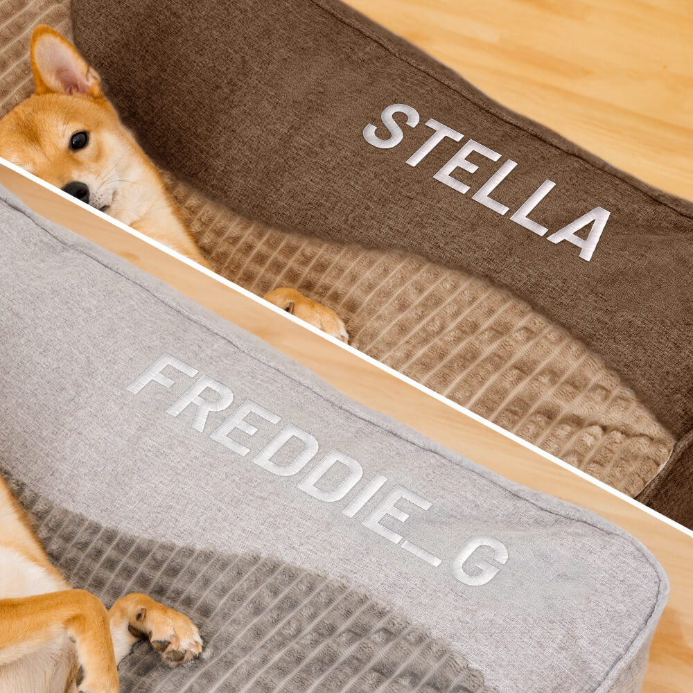 Großes, kratzfestes Hundekissenbett mit dicker Polsterung, bietet orthopädische Unterstützung und erhöhten Komfort.