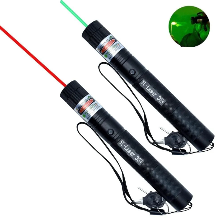 Grüner Hochleistungs-Laserpointer mit robustem Aluminiumgehäuse und ergonomischem Design für präzise Anwendungen.