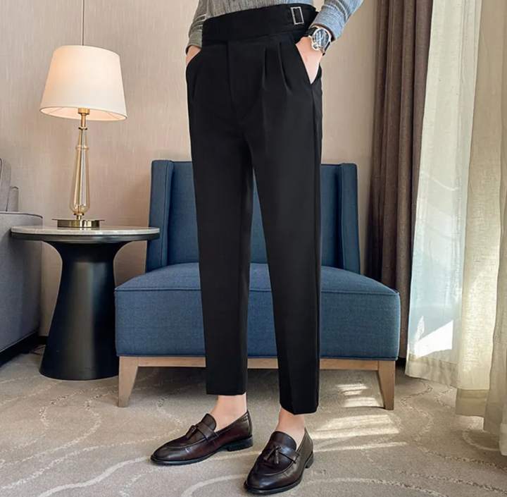 "Gurkha-Hose für Herren, hohe Taille, britischer Stil, elegante 7/8-Länge, flexibles Design, strapazierfähiges Material"