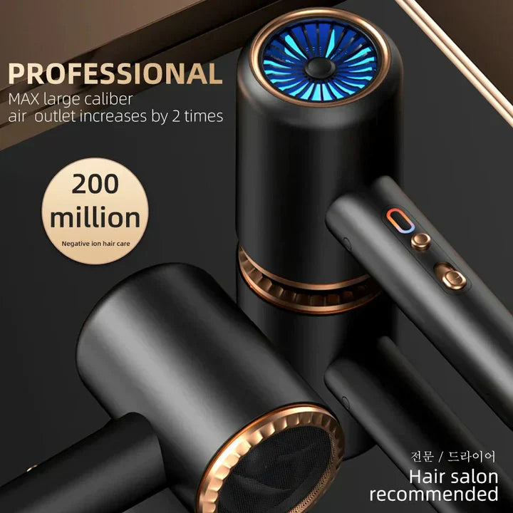 "Haartrockner 2400W mit Ionen-Technologie, ergonomisches Design, schwarz/weiß, effizienter Frizz-schutz für glänzendes Haar"