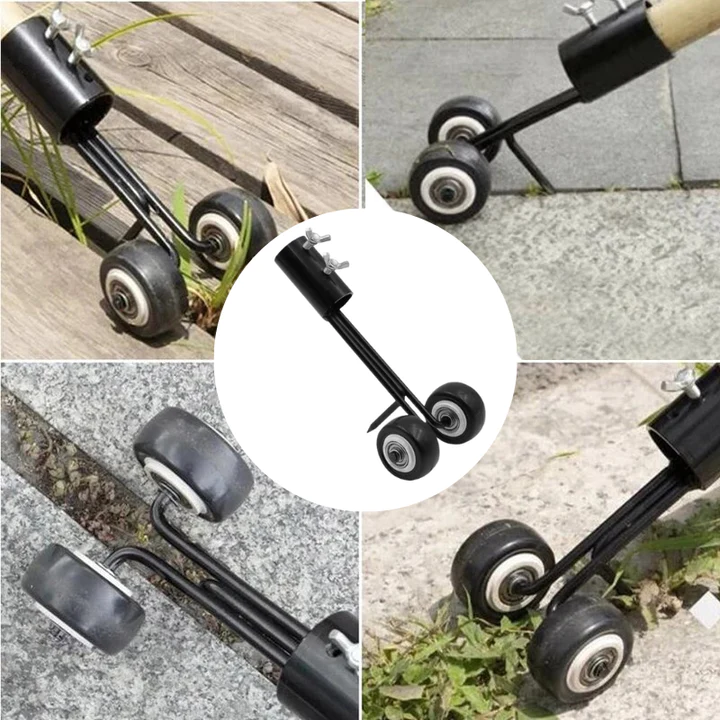 Handbetriebenes Gartenwerkzeug mit Doppelhaken und langem Stiel zum einfachen, rückenschonenden Unkrautentfernen.