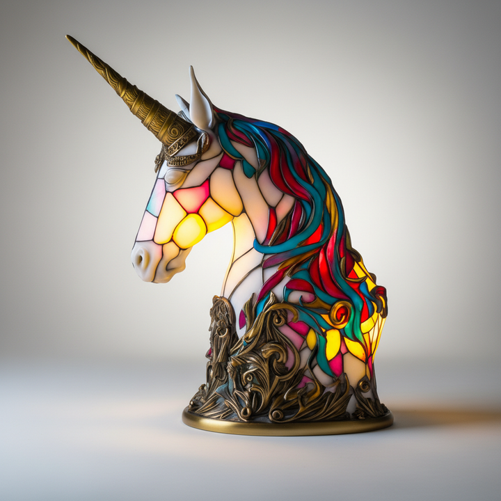 Decorative handcrafted mosaic animal lamp, a unique LED desk light for artistic ambiance.