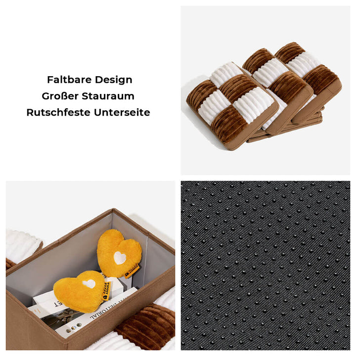 "Handgefertigte, graue Hundetreppe mit Stauraum, schützt Gelenke, rutschfest, ideal für ältere Hunde und Wohnungsdekor."