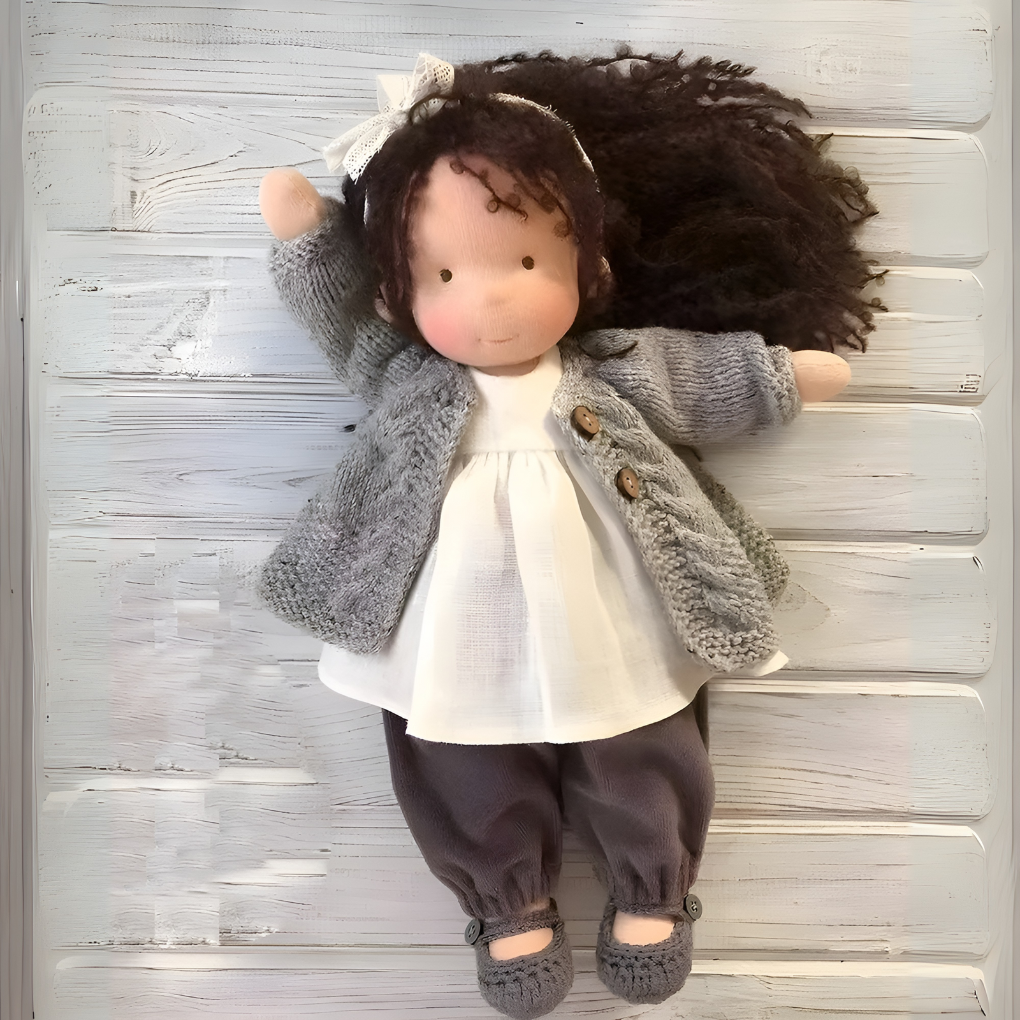 Imaginative playmate: Waldorf cloth doll, a soft organic cotton and wool handmade toy.