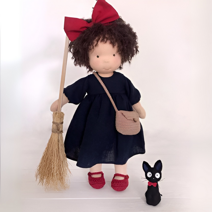 Organic cotton Waldorf doll, a gentle and safe cloth toy for toddler imaginative play.