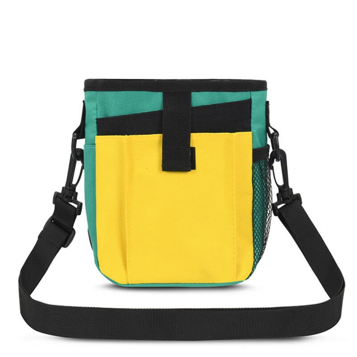 Practical hands-free pet training treat bag, showing its sturdy construction and portable design for dog owners