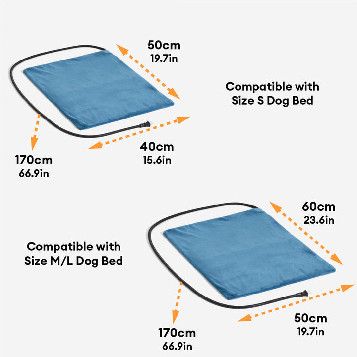 Durable pet mat with built-in heating element, ideal for older pets or those needing extra winter warmth.