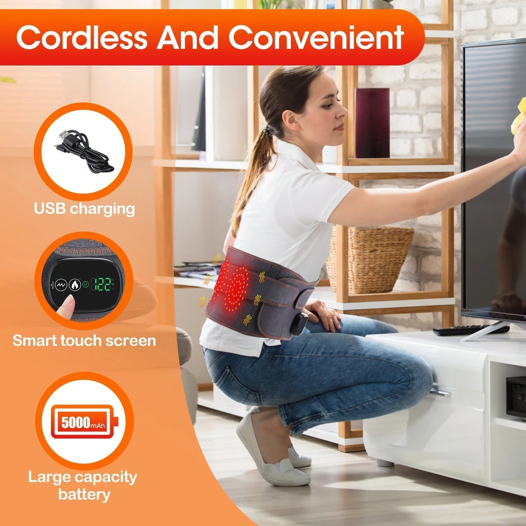 "Heizbare Lendenwirbelstütze mit Massagefunktion für Rückenschmerzen, thermoaktiv, einstellbare Wärmetherapie, gesundheitsför
