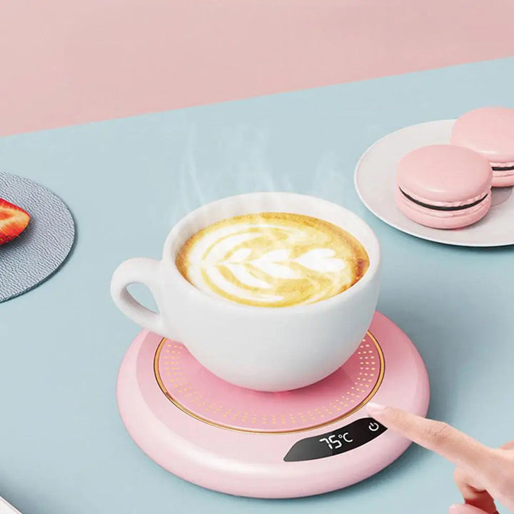 USB-powered coffee mug warmer, keeping your hot drink warm on any desk with adjustable temp control.