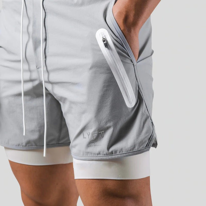 "Herren 2-in-1 Sportshorts; enganliegende Kompressionshose & luftige Außenshorts, ideal für Komfort & Bewegungsfreiheit"