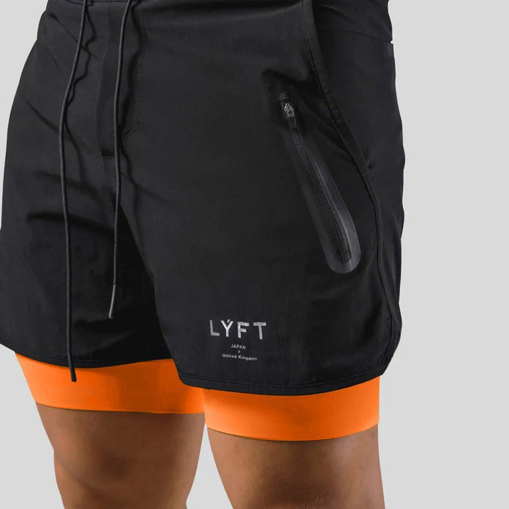 "Herren 2-in-1 Sportshorts; enganliegende Kompressionshose & luftige Außenshorts, ideal für Komfort & Bewegungsfreiheit"