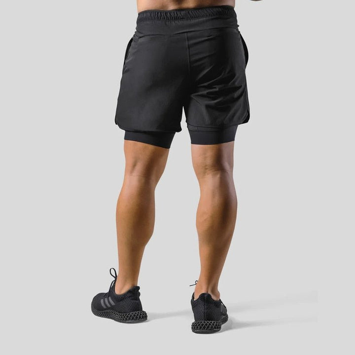 "Herren 2-in-1 Sportshorts; enganliegende Kompressionshose & luftige Außenshorts, ideal für Komfort & Bewegungsfreiheit"
