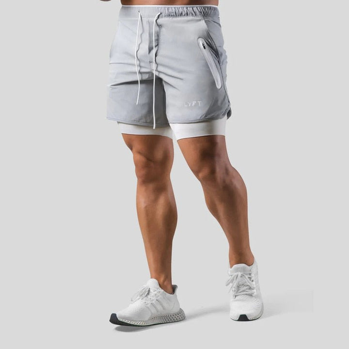 "Herren 2-in-1 Sportshorts; enganliegende Kompressionshose & luftige Außenshorts, ideal für Komfort & Bewegungsfreiheit"