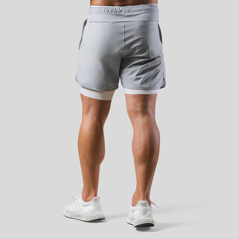 "Herren 2-in-1 Sportshorts; enganliegende Kompressionshose & luftige Außenshorts, ideal für Komfort & Bewegungsfreiheit"
