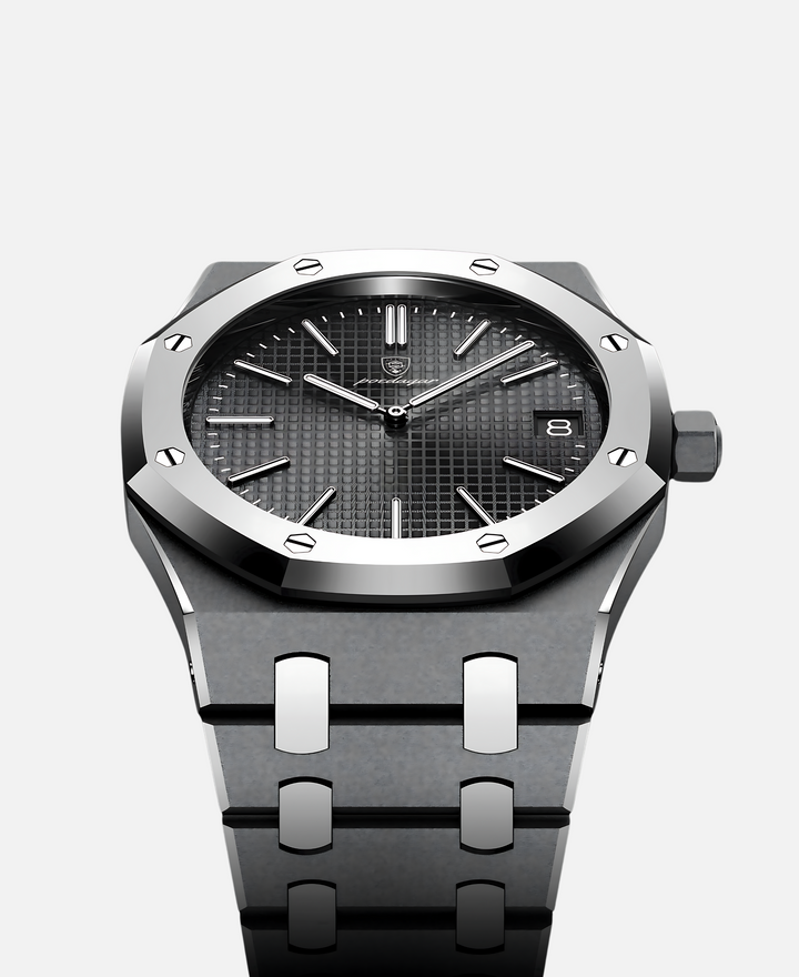 Herren Armbanduhr mit 41mm Edelstahlgehäuse, zeitlos elegant, minimalistisches Design, präzises Quarzwerk, stilvolles Zifferb