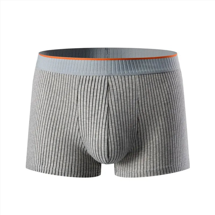 "Herren Baumwoll-Boxershorts, atmungsaktiv, antibakteriell, gestreiftes Muster, komfortabel, elastisch, perfekter Sitz"