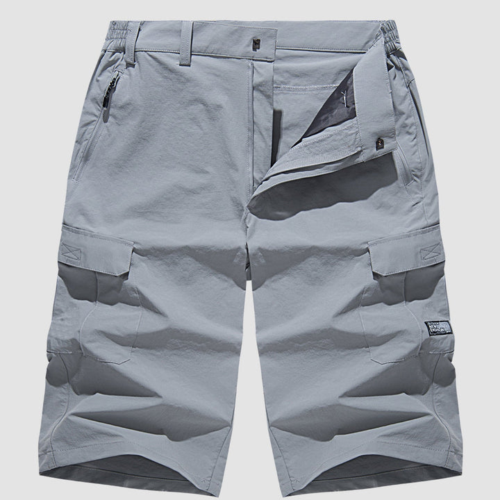 "Herren Cargo Shorts, robust und bequem, mit vielen Taschen, ideal für Outdoor-Abenteuer und Sommeraktivitäten."