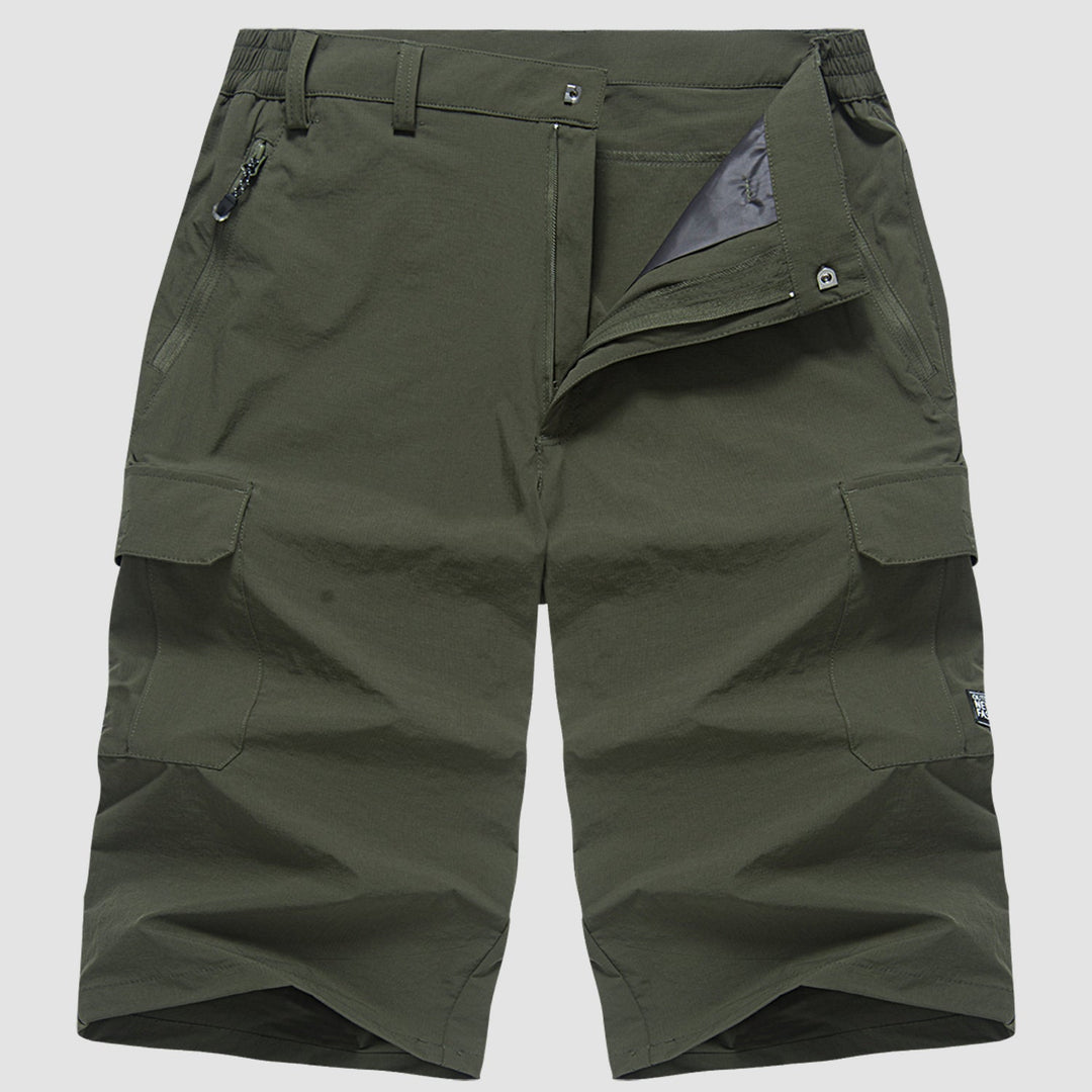 "Herren Cargo Shorts, robust und bequem, mit vielen Taschen, ideal für Outdoor-Abenteuer und Sommeraktivitäten."