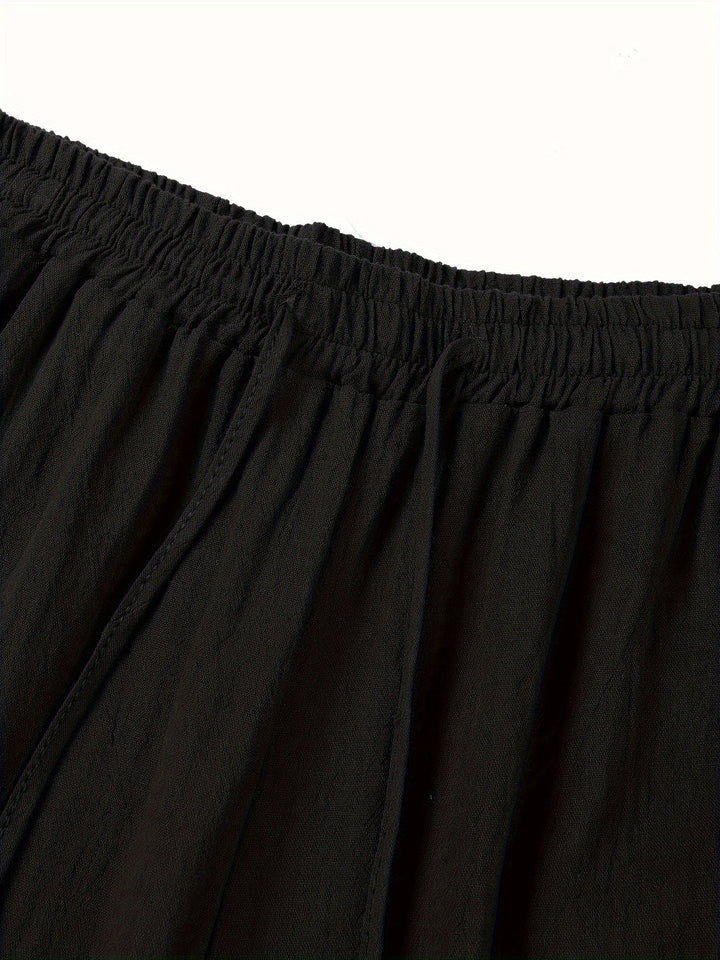 "Herren Leinenhosen groß, atmungsaktiv, beige, mit elastischem Bund, modisch und komfortabel für Freizeit"