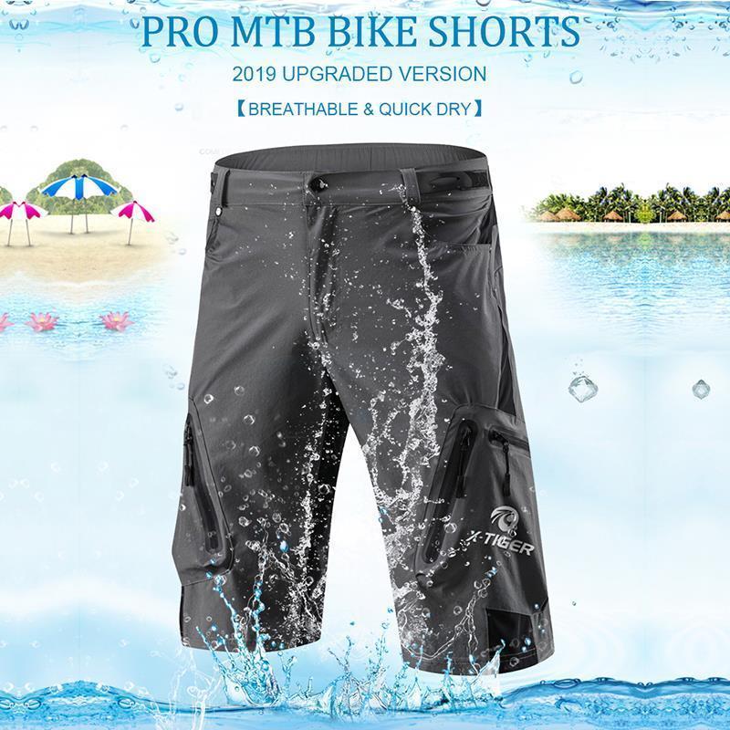 "Herren Outdoor Radhose, atmungsaktiv, elastischer Bund, Reißverschlusstaschen, ideal für Radfahren und Outdoor-Abenteuer."
