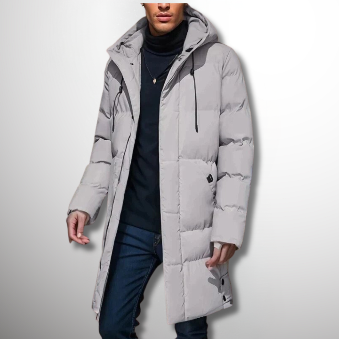 Herren Parka: langer, wasserdichter und wärmender Mantel, ideal für kalte Tage, stilvoll und vielseitig einsetzbar.
