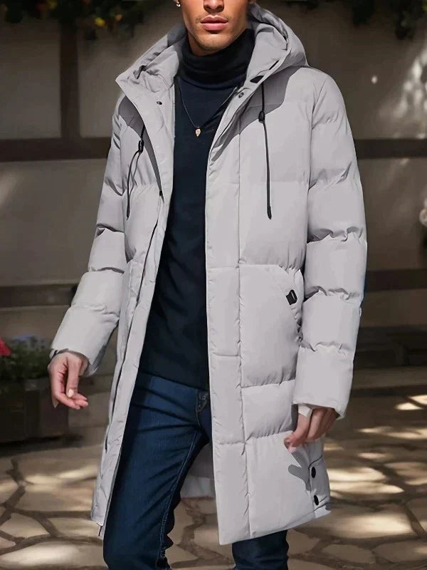 Herren Parka: langer, wasserdichter und wärmender Mantel, ideal für kalte Tage, stilvoll und vielseitig einsetzbar.