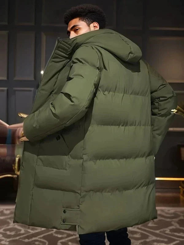 Herren Parka: langer, wasserdichter und wärmender Mantel, ideal für kalte Tage, stilvoll und vielseitig einsetzbar.