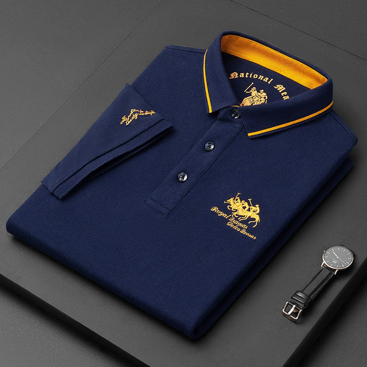 "Herren Polo-Shirt, kurzarm, mit Knöpfen, vielseitig, elegant, in Blau, ideal für Freizeit und halbformelle Anlässe."