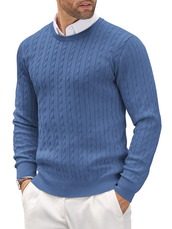 "Herren Slim Fit Pullover, Feinstrick, modern, bequem, elegante Passform, Rundhalsausschnitt, atmungsaktive Baumwolle."