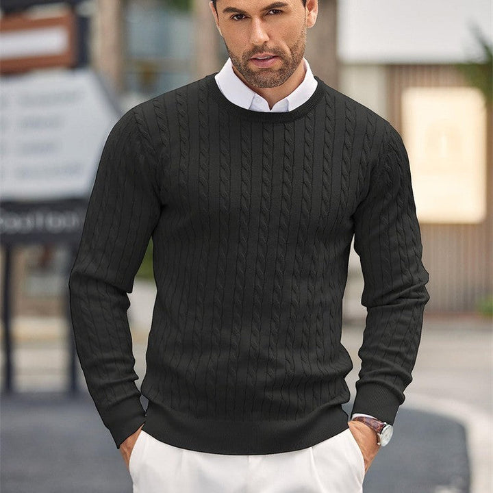 "Herren Slim Fit Pullover, Feinstrick, modern, bequem, elegante Passform, Rundhalsausschnitt, atmungsaktive Baumwolle."