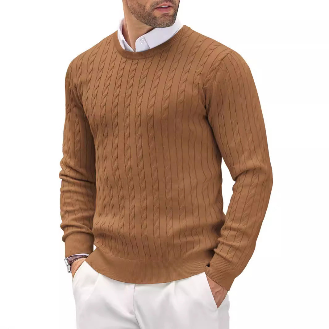 "Herren Slim Fit Pullover, Feinstrick, modern, bequem, elegante Passform, Rundhalsausschnitt, atmungsaktive Baumwolle."