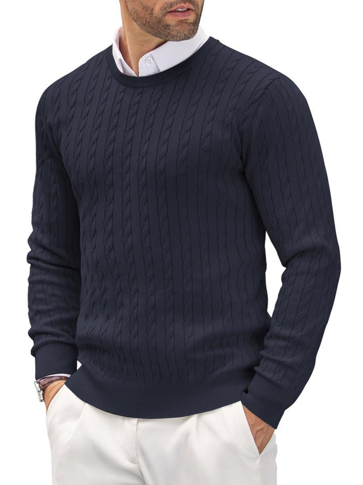 "Herren Slim Fit Pullover, Feinstrick, modern, bequem, elegante Passform, Rundhalsausschnitt, atmungsaktive Baumwolle."
