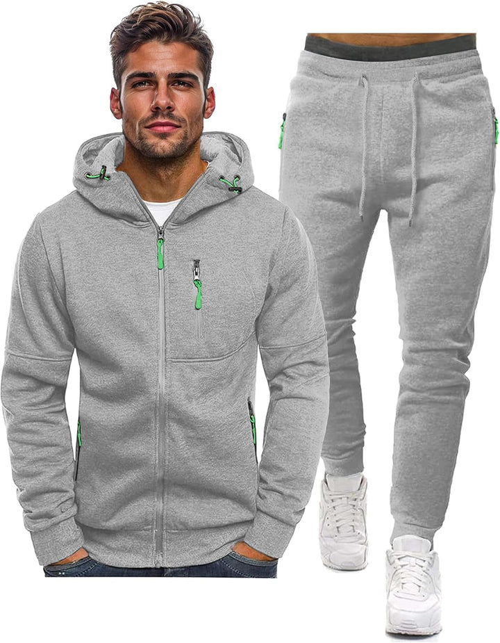 "Herren Slim-Fit-Trainingsanzug atmungsaktiv, dunkelblau, Vorderansicht, stilvoller Look, leichtes Material für Sport & Freiz