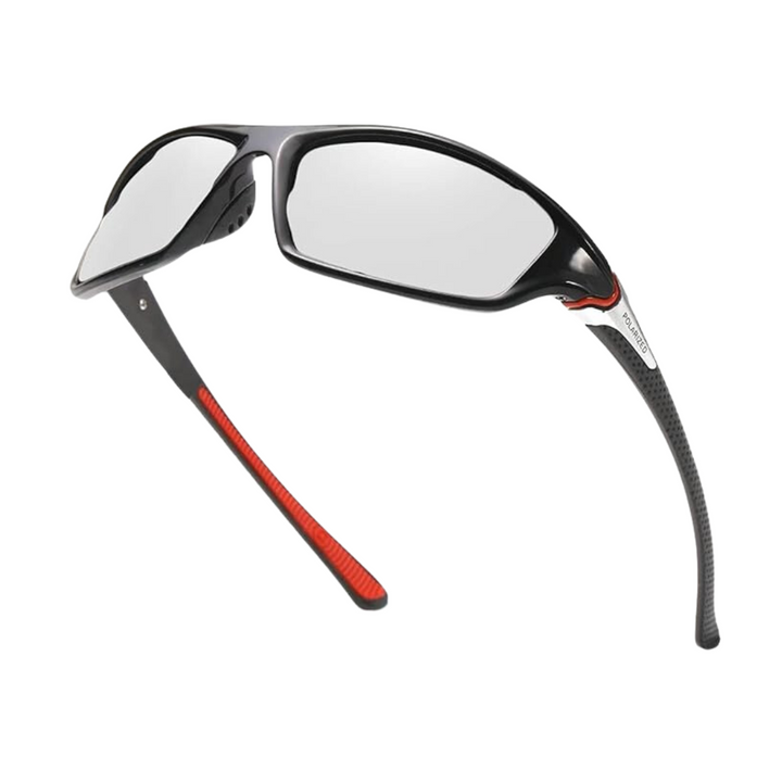 "Herren Sportbrille mit polarisierten Gläsern, UV-Schutz, schlanker Rahmen, ideal für Outdoor-Aktivitäten bei Sonnenschein."