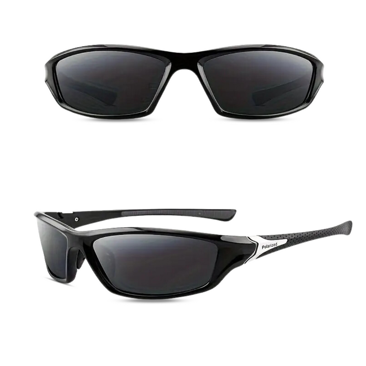 "Herren Sportbrille mit polarisierten Gläsern, UV-Schutz, schlanker Rahmen, ideal für Outdoor-Aktivitäten bei Sonnenschein."