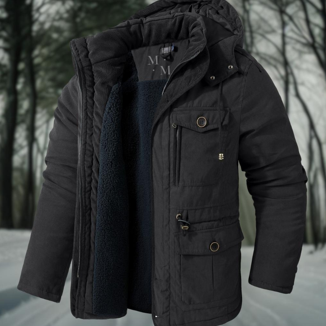 "Herren Winterjacke, dick, warm, elegantes Design, komfortabel, stilvoll, perfekt für Kälte, vielseitig, zeitloses Aussehen"
