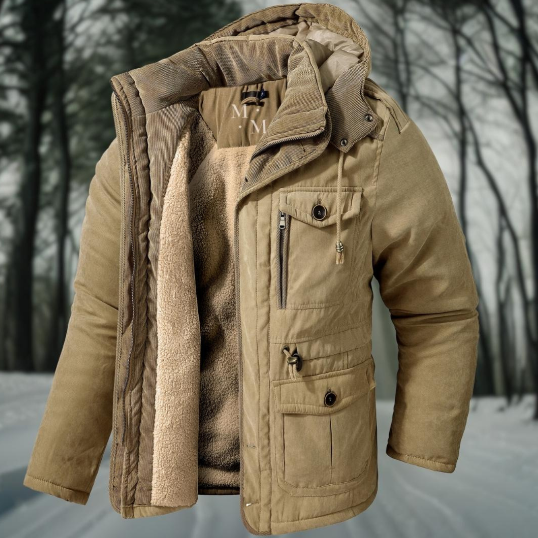 "Herren Winterjacke, dick, warm, elegantes Design, komfortabel, stilvoll, perfekt für Kälte, vielseitig, zeitloses Aussehen"