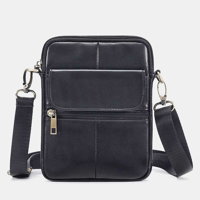 "Herrenumhängetasche aus echtem Leder in Braun, elegant und funktional, ideal für den täglichen Gebrauch"