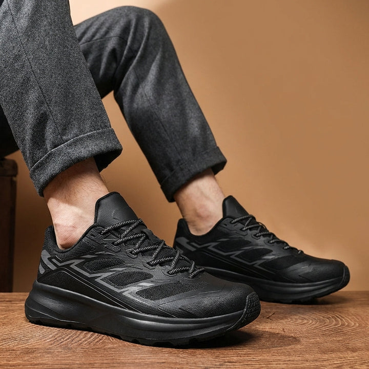 Trailmark men's running shoes, engineered for peak performance & breathability on trails & roads.