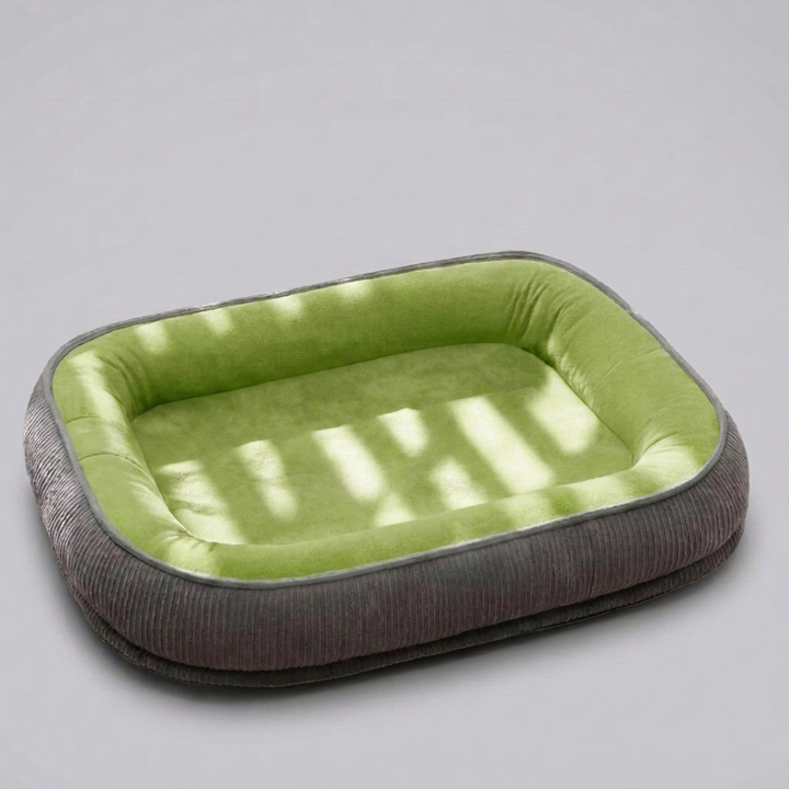 Plush suede feel orthopedic dog bed, washable and supportive, offering ultimate comfort for medium and large pets.