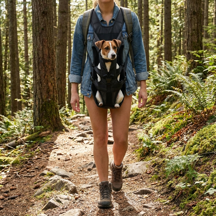 Pet Dog Carrier Backpack for small to medium dogs. Ideal for travel, hiking, & outdoor adventures.