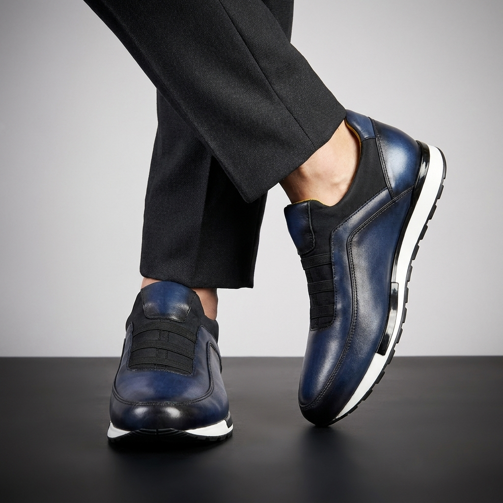 Comfortable men's velour leather brogue dress shoes with anti-slip sole.