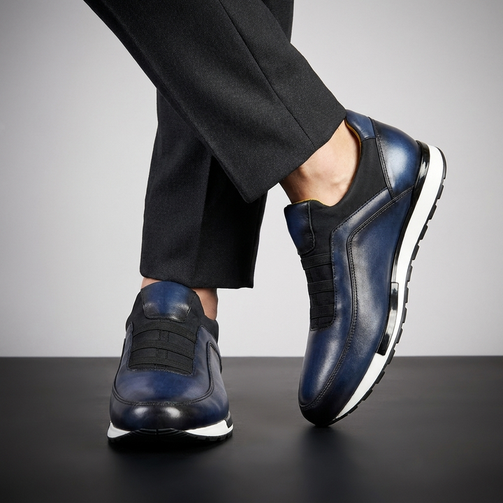 Comfortable men's velour leather brogue dress shoes with anti-slip sole.