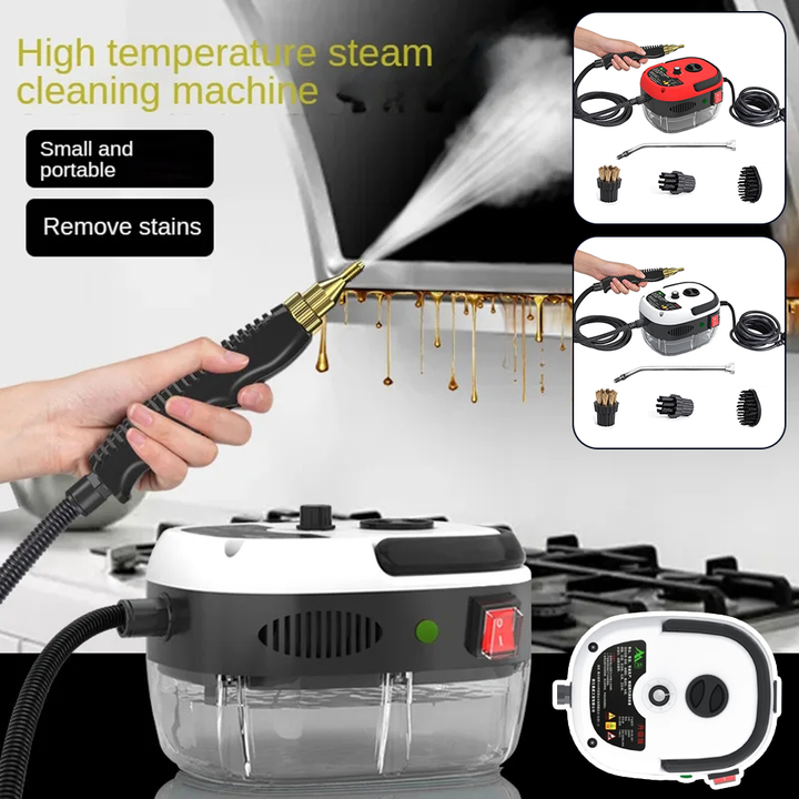Eco-friendly high-pressure steam cleaner tackles tough kitchen grease & grime with 6 versatile settings.