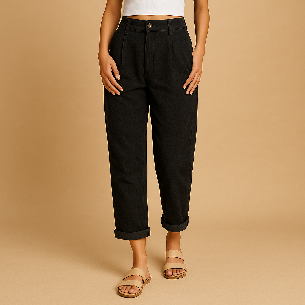Women's high waist corduroy pants, straight leg, relaxed fit, perfect for comfortable fall casual wear.