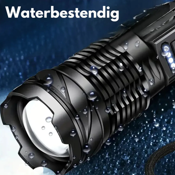Hochleistungs-Militär-Taschenlampe, 5000 Lumen, robust, wasserdicht, kompakt, ideal für Outdoor-Abenteuer und Notfälle.