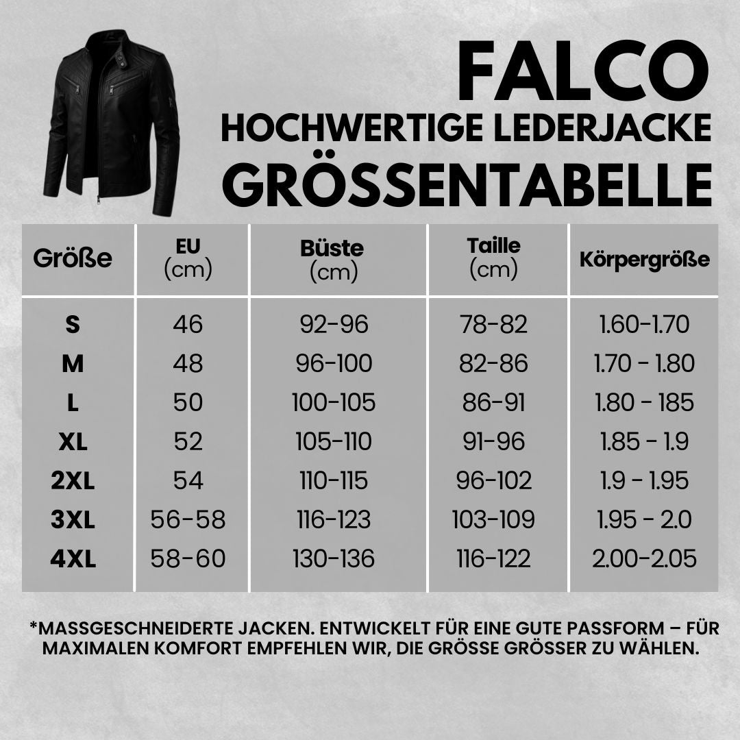 "Hochwertige Falco Lederjacke mit abnehmbarer Kapuze, wasserabweisend, vielseitiges Design für Herren, elegantes Aussehen."