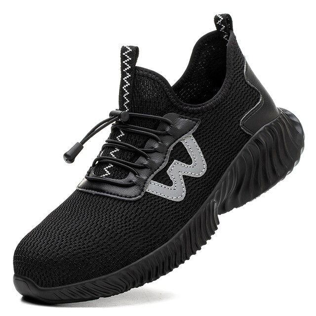 Hochwertige Herrensicherheitsschuhe mit breiter Stahlkappe, rutschfester Sohle und robuster Lederausführung.